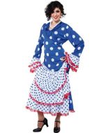 Déguisement femme danseuse flamenco bleu - Taille L