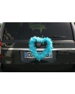 Coeur en plumes - turquoise