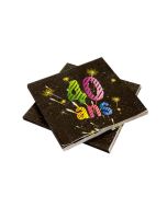 20 serviettes Anniversaire 40 ans - noir
