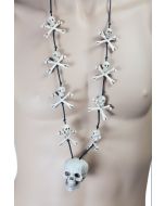 Collier têtes de mort et os