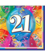 16 serviettes de table - Happy birthday 21 ans