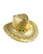 Chapeau cowboy avec strass - or