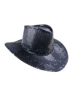 Chapeau cowboy avec strass - noir