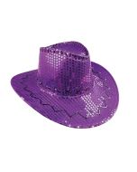 Chapeau cowboy avec strass - violet