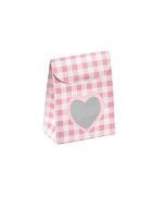 10 Boîtes à dragées ourson rose fenêtre coeur