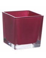 Vase cube framboise – 10 cm