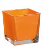 Vase cube orange – 10 cm