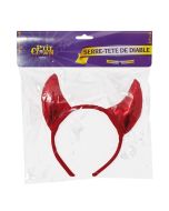 Serre tête diable rouge tissu