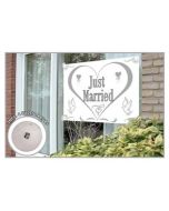 Drapeau sur ventouses "Just Married"