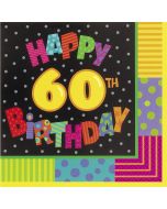 16 serviettes de table - Happy birthday "Infinite" 60 ans