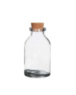 Mini bouteille en verre avec bouchon - 6 cm