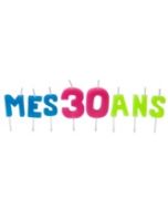 Bougies lettres sur piques "Mes 30 ans"