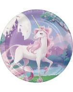 8 x Assiette dessert Licorne Violet