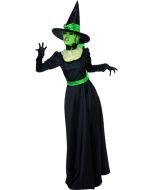 Déguisement femme sorcière - noir et vert