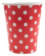 10 gobelets motif pois rouge