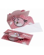 6 invitations Angry Birds Pink