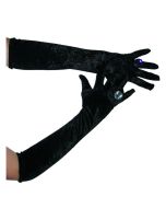 Gants longs velours noir 53 cm