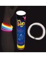 Tube de 100 bracelets fluorescents - Blanc