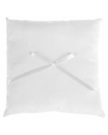 Coussin alliance nœud ruban blanc