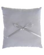 Coussin alliance nœud ruban gris