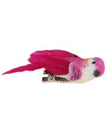 2 Perruches fuchsia sur pince