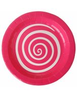 Assiettes spirale fuchsia x10