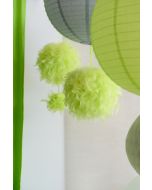 Boule de plumes verte - 30 cm