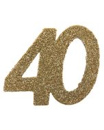 Lot de 6 confettis pailletés anniversaire 40 ans - or 