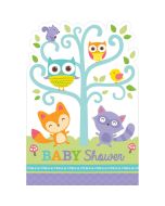 8 Invitations + enveloppes Baby Shower forêt