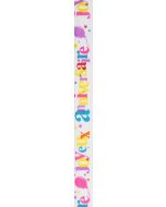 Ruban satin Joyeux Anniversaire - multicolore