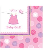 16 Serviettes Baby Shower fille