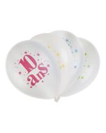 8 Ballons Joyeux anniversaire 10 ans multicolores - Ø 23 cm