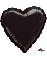 Ballon hélium coeur noir