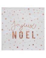 Lot de 20 serviettes "Joyeux Noël" - Cuivre