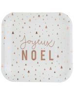 Lot de 10 assiettes "Joyeux Noël" - cuivre