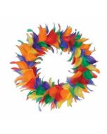 Couronne de plumes arc-en-ciel 30 cm