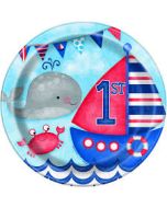 assiettes 1 er anniversaire thème mer
