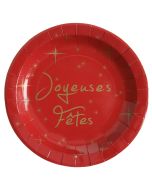 10 ASSIETTES JOYEUSES FETES ROUGE