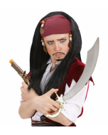 Perruque pirate des Caraïbes avec bandana