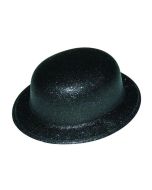 Chapeau melon à paillettes noir