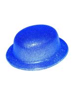 Chapeau melon à paillettes bleu