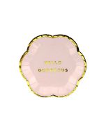 6x Assiette Carton rose Hello Gorgeous 13 cm