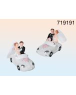Figurine de mariés dans une voiture - 8 cm x 6 cm