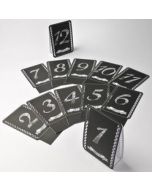 12 marque-tables noir imprimé blanc