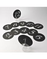 12 marque-tables rond noir 12,7 cm