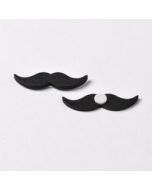 8 mini moustache noires de 3,5 cm