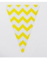 5 fanions chevron 15 x 21 cm – jaune