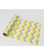 Chemin de table tissu - chevron gris et jaune