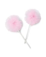 2 Pompons de tulle sur pique - rose