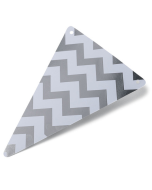 5 Fanions perforés chevrons argent et blanc - 15 cm x 21 cm